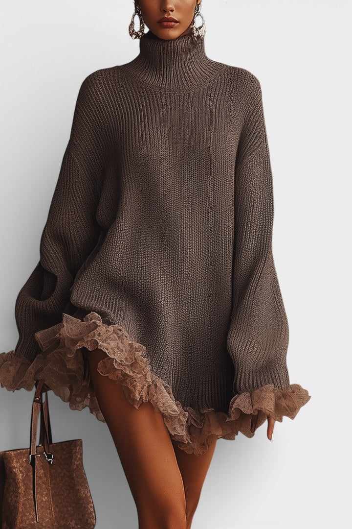 Louise™ | Varm strikkjole med rynker