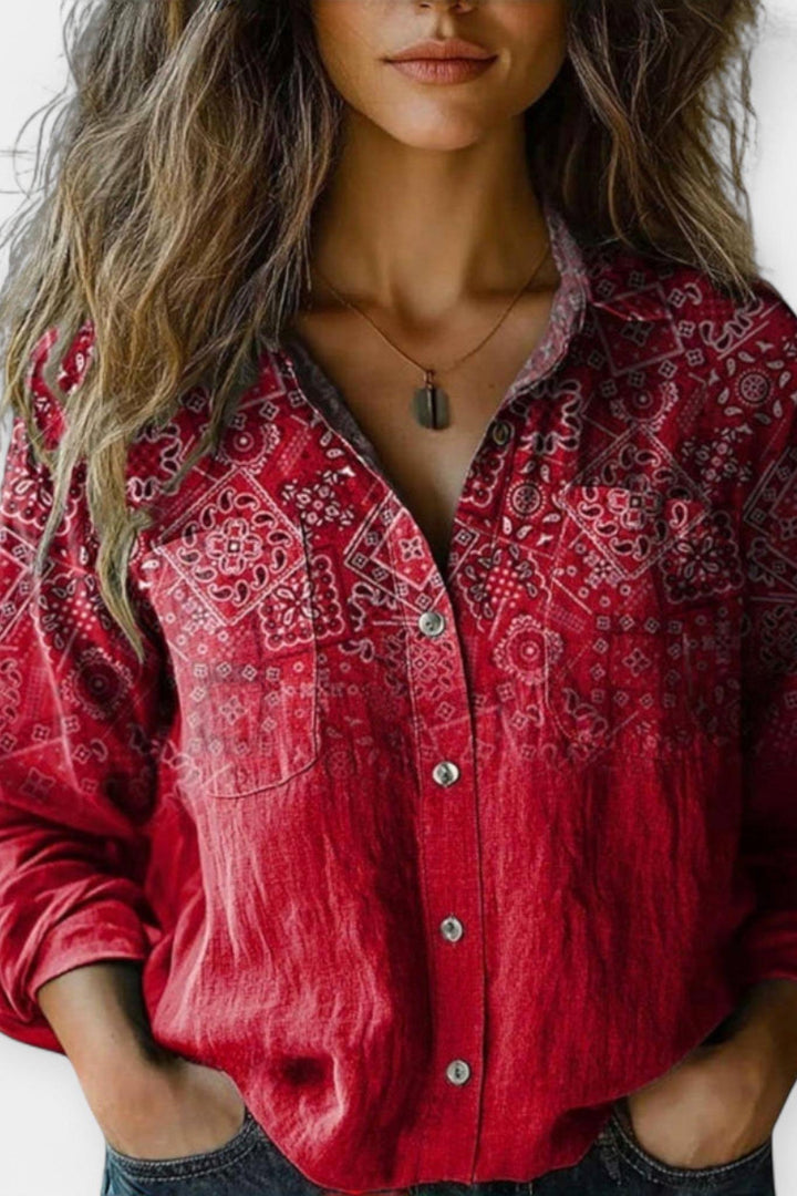 Mille | Vintage mønsterbluse