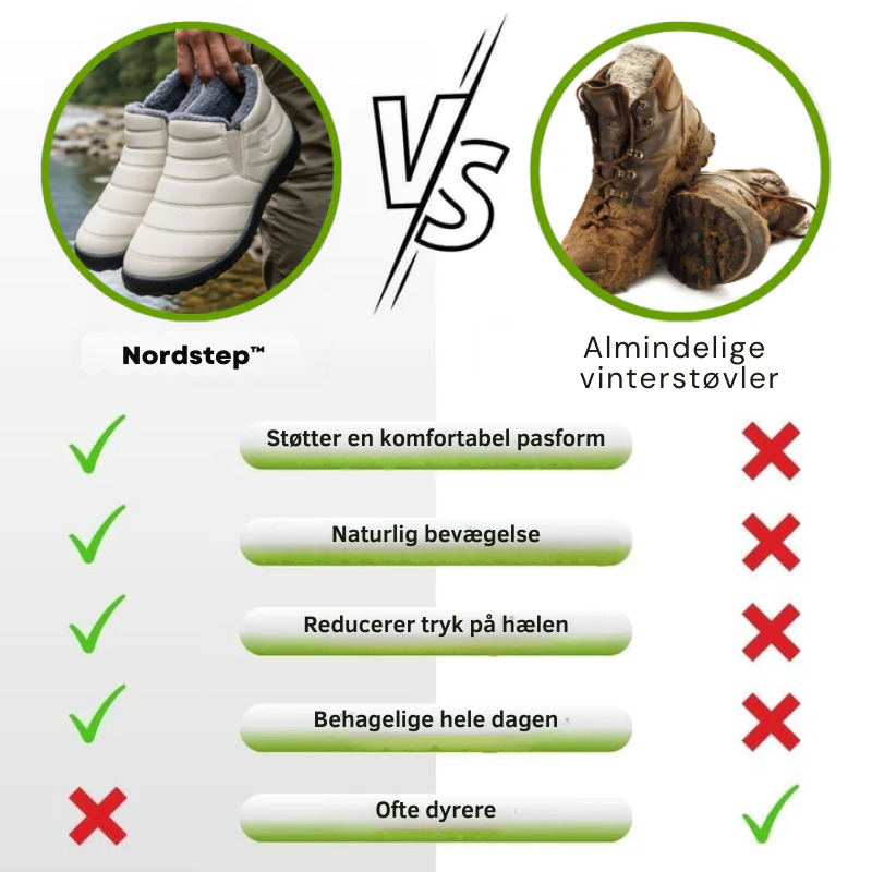 Nordstep™ | ergonomiske & skridsikre komfort-vinterstøvler